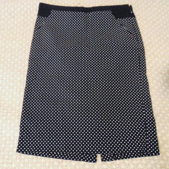 The Limited Dresses & Skirts - The Limited Polka Dot Stretch Pencil Skirt 2 Minimalist Office Retro Black White
